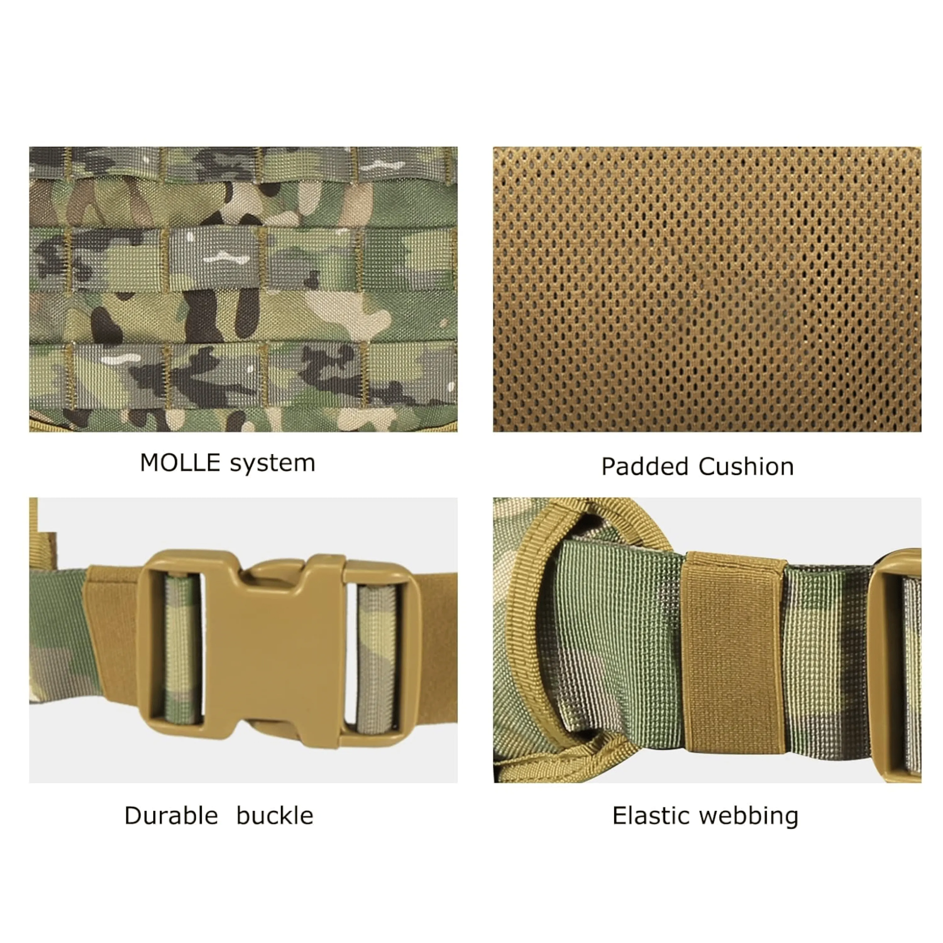 5 in 1 Tactical Duty Padded Belt, Belt with Pouches Heavy Equipment