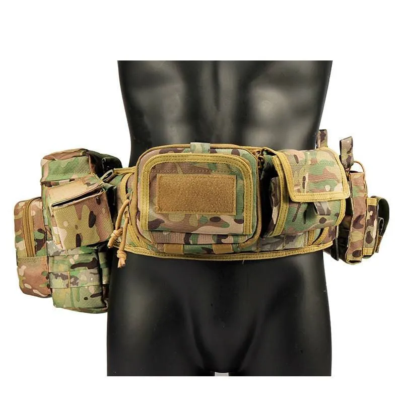 5 in 1 Tactical Duty Padded Belt, Belt with Pouches Heavy Equipment