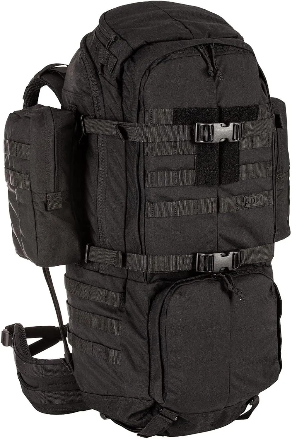 5.11 Tactical Military RUSH100 60L Deployment Backpack, Hydration & Storage Ready, Style 56555, Black, Large/X-Large: 35"-45" Hip