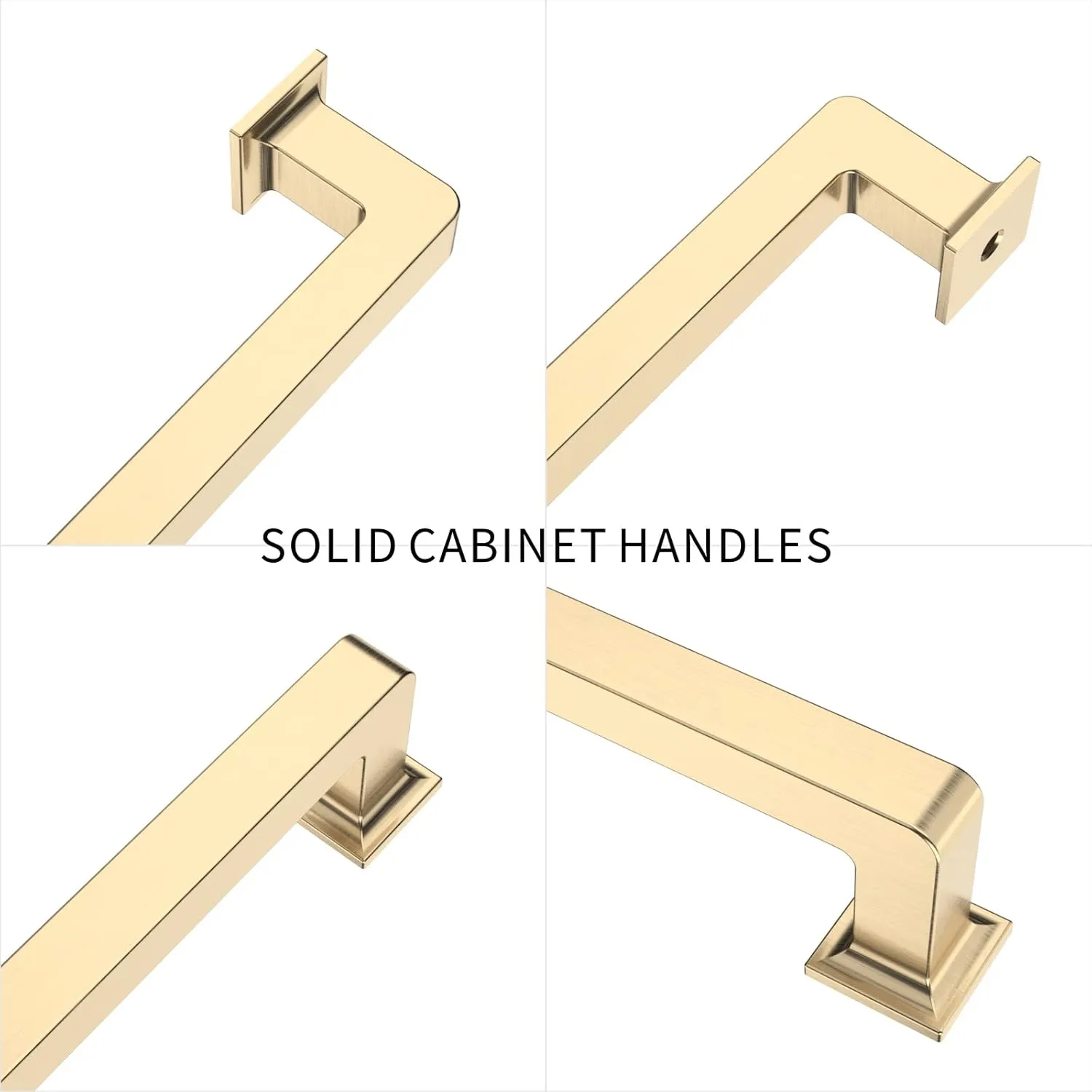 6 Pack 5 Inch Brushed Brass Cabinet Handles - Gold Kitchen Hardware Pulls for Cabinets and Cupboards