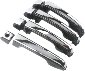 69210-60170 Exterior Door Handles - Front Rear Left Right Side Compatible with 2010-2021 Lexus GX460 Toyota 4Runner Replace# 69250-60060 Set of 4 (Chrome Finish, Replacement Part)