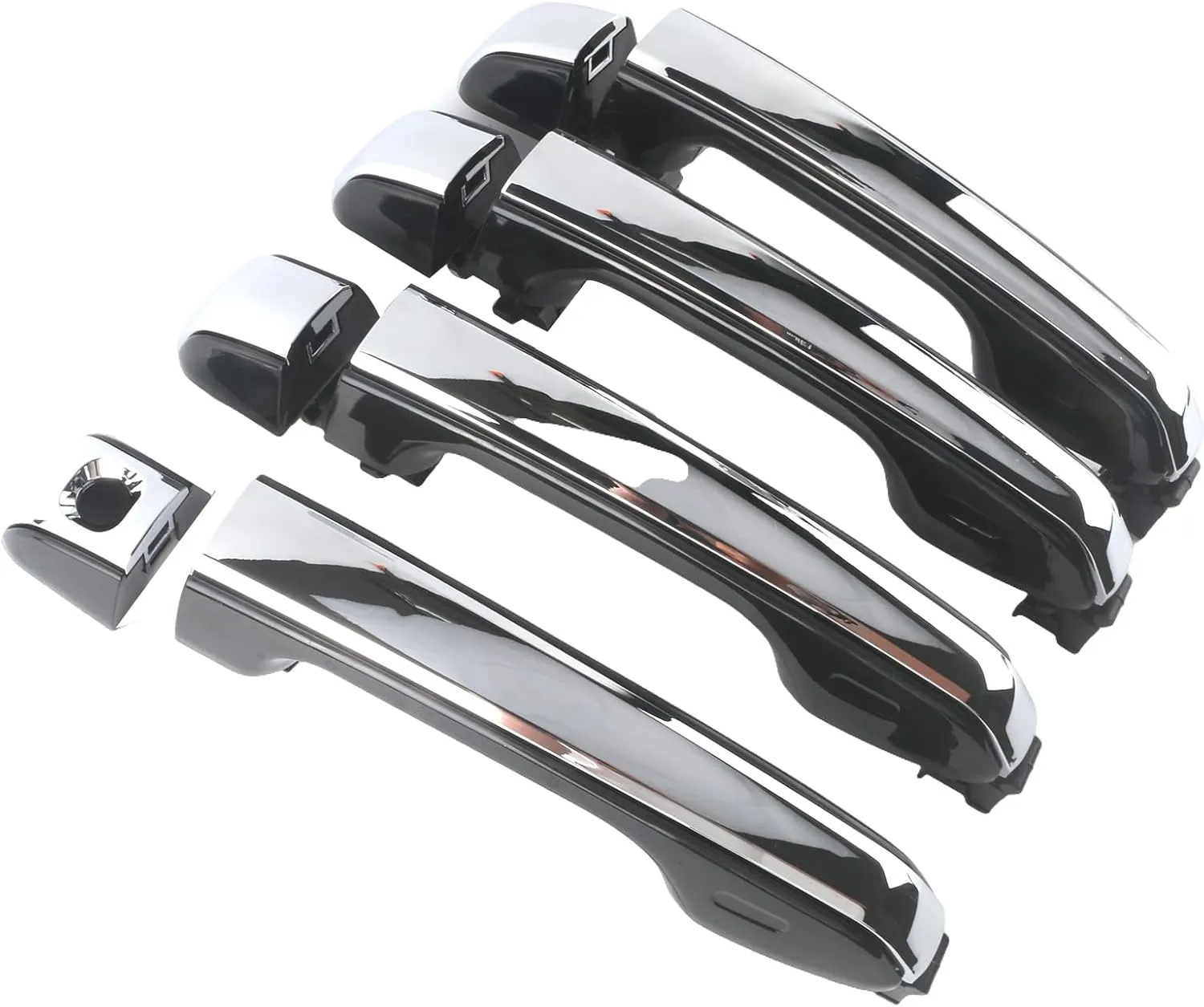 69210-60170 Exterior Door Handles - Front Rear Left Right Side Compatible with 2010-2021 Lexus GX460 Toyota 4Runner Replace# 69250-60060 Set of 4 (Chrome Finish, Replacement Part)