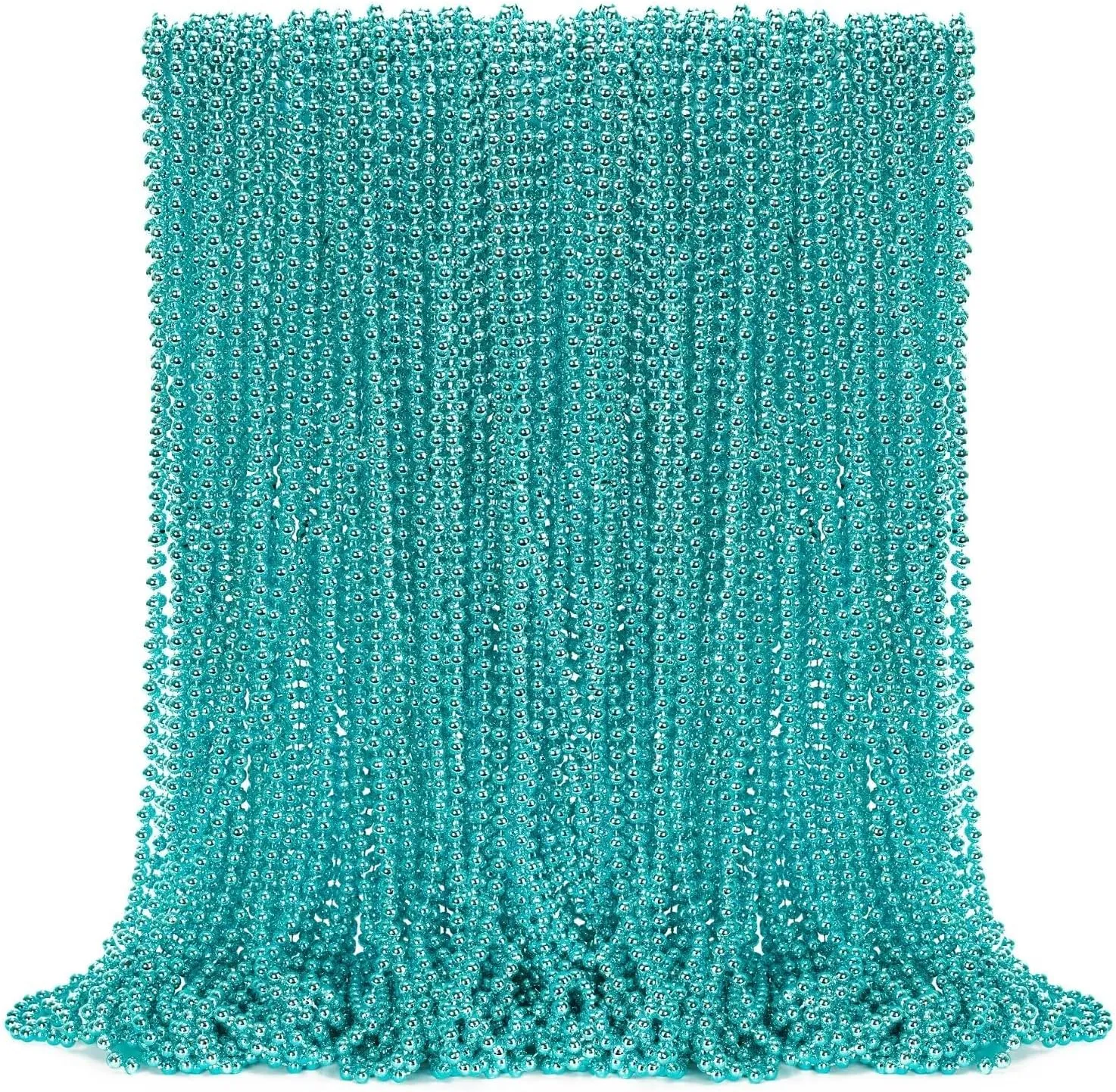 72PCS Mardi Gras Beads, Metallic Blue Bead Necklace Party Favors, 33" Mardi Gras Necklace Stuff, Festival Parade Throw Accessories for Wedding Birthday Gender Reveal Party Supplies Decor