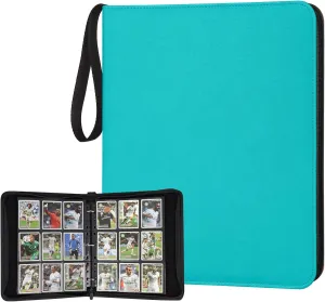 9 Pocket Card Binder, Premium Zip Trading Card Binder, 720 Double Sided Pocket PU Card Collection Album, Card Folder for MTG, TCG, Sports Cards, Game Cards (Lake Blue)