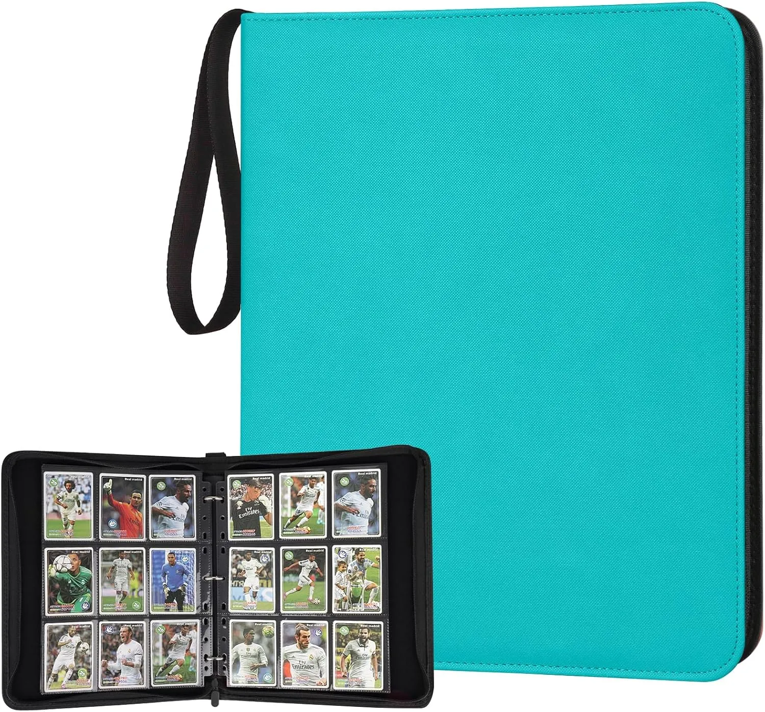 9 Pocket Card Binder, Premium Zip Trading Card Binder, 720 Double Sided Pocket PU Card Collection Album, Card Folder for MTG, TCG, Sports Cards, Game Cards (Lake Blue)