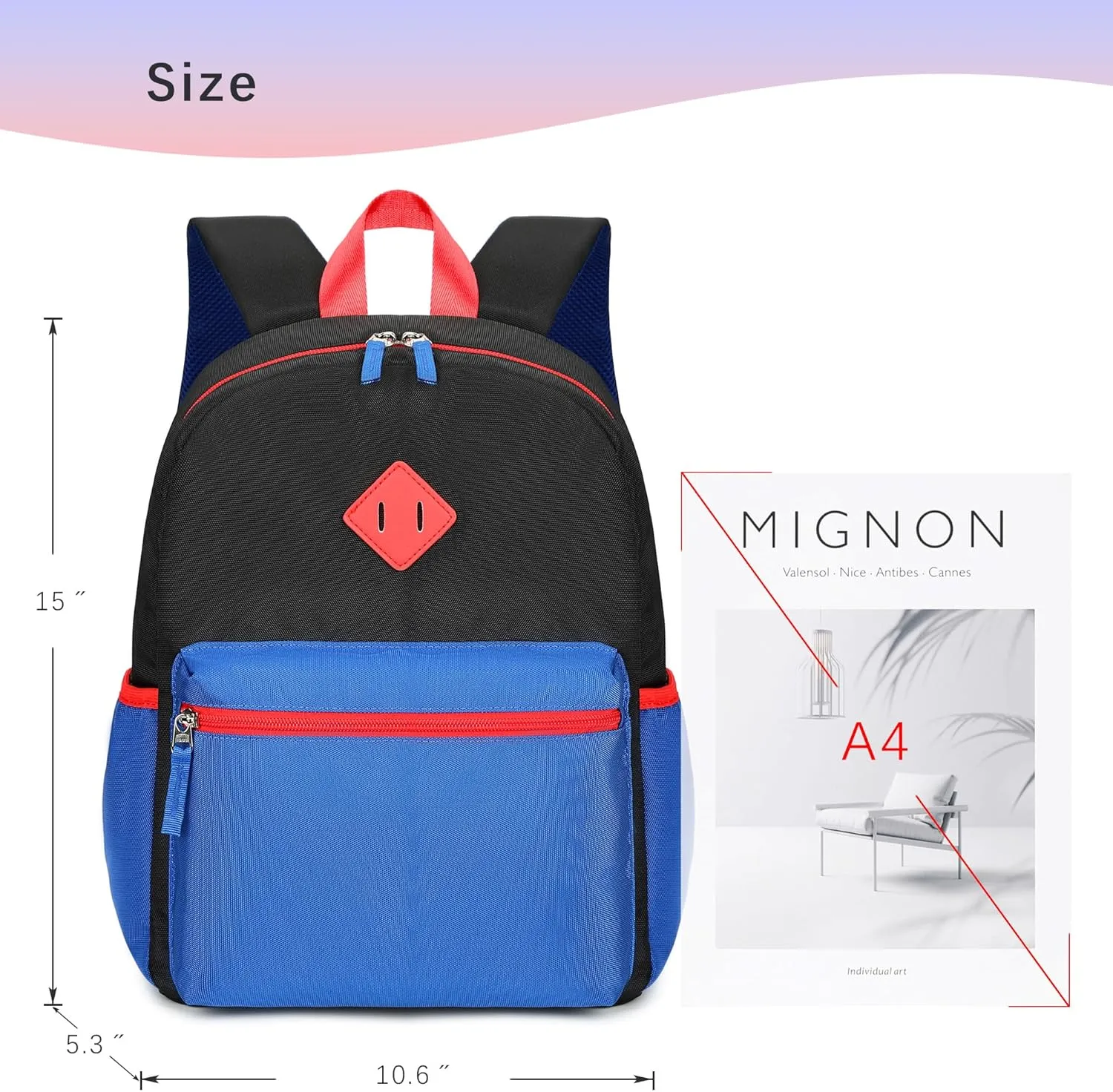 abshoo Kindergarten Backpack for Boys Preschool Backpacks School Bookbag for Kids 4-8(Black and Blue)