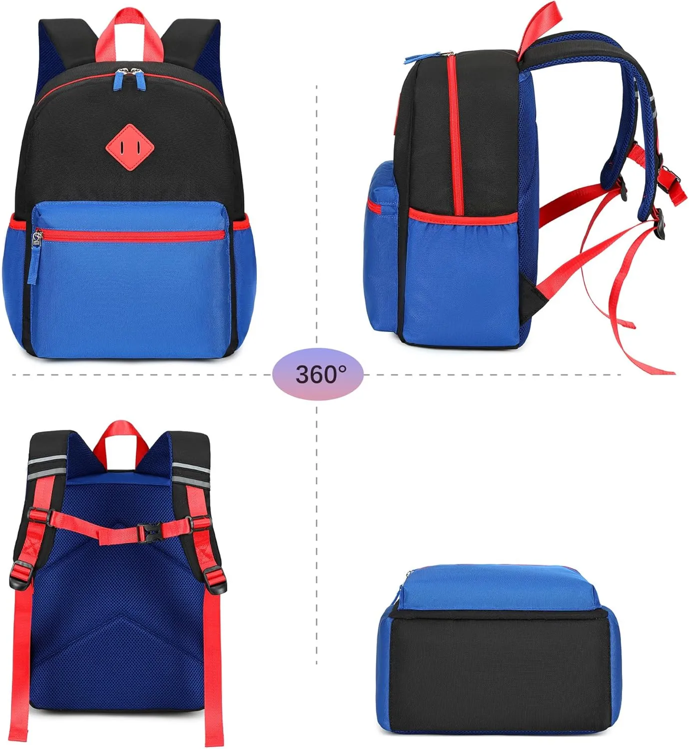 abshoo Kindergarten Backpack for Boys Preschool Backpacks School Bookbag for Kids 4-8(Black and Blue)