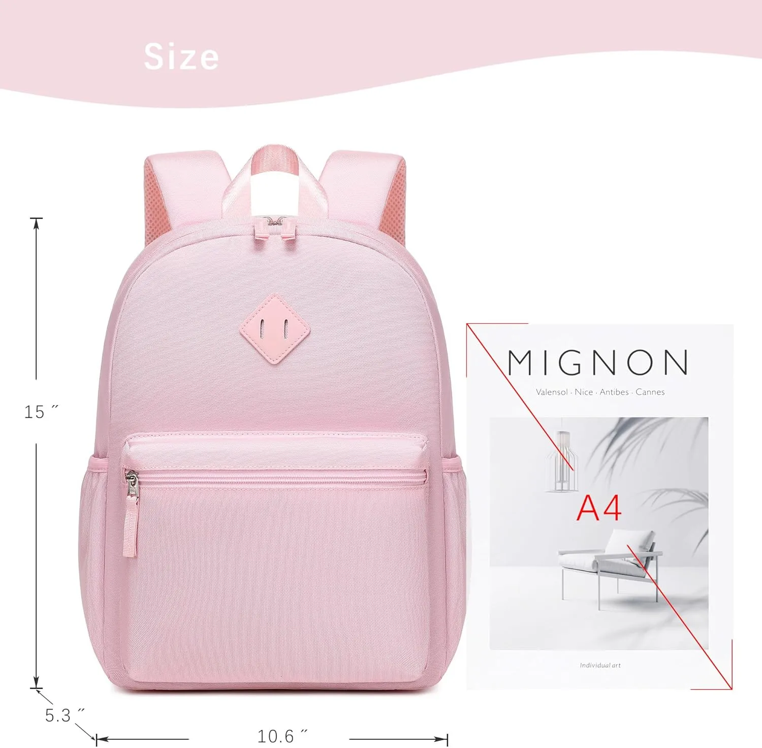 abshoo Kindergarten Backpack for Girls Preschool Backpacks School Bookbag for Kids 4-8(Light Pink)