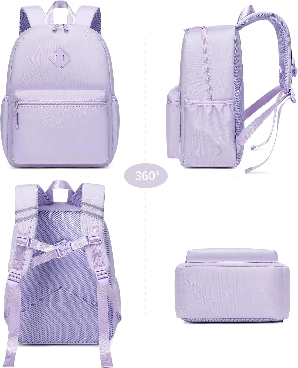 abshoo Kindergarten Backpack for Girls Preschool Backpacks School Bookbag for Kids 4-8(Light Purple)