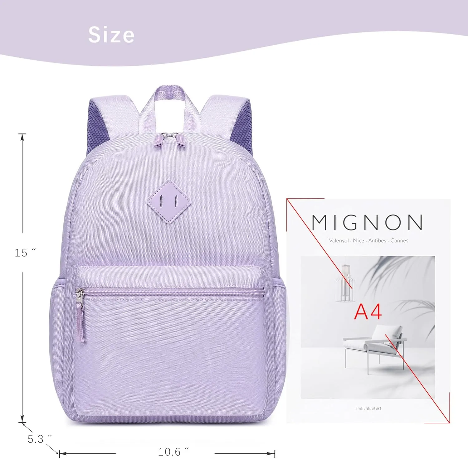 abshoo Kindergarten Backpack for Girls Preschool Backpacks School Bookbag for Kids 4-8(Light Purple)
