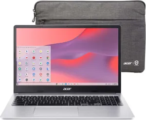 acer Chromebook 315 15.6 FHD Laptop | Intel Celeron N4500 | Intel UHD Graphics | Built-in Webcam| microSD Card Reader| Silver | 4GB RAM | 64GB SSD | Chrome OS |Bundle with 64GB USB Flash Drive