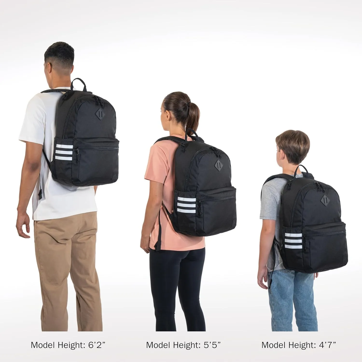 adidas 3-Stripe Classic Backpack for Men and Women, Bag with Laptop Sleeve, White/Rose Gold/Onix Grey/5.0, One Size