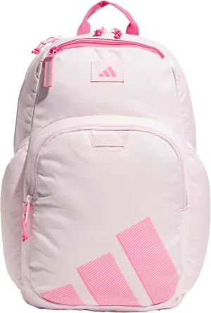 adidas Boys' Midway Backpack (28L) Durable Student Athletic Gym Laptop Book Bag Girls, Clear Pink/Pink Fusion, One Size