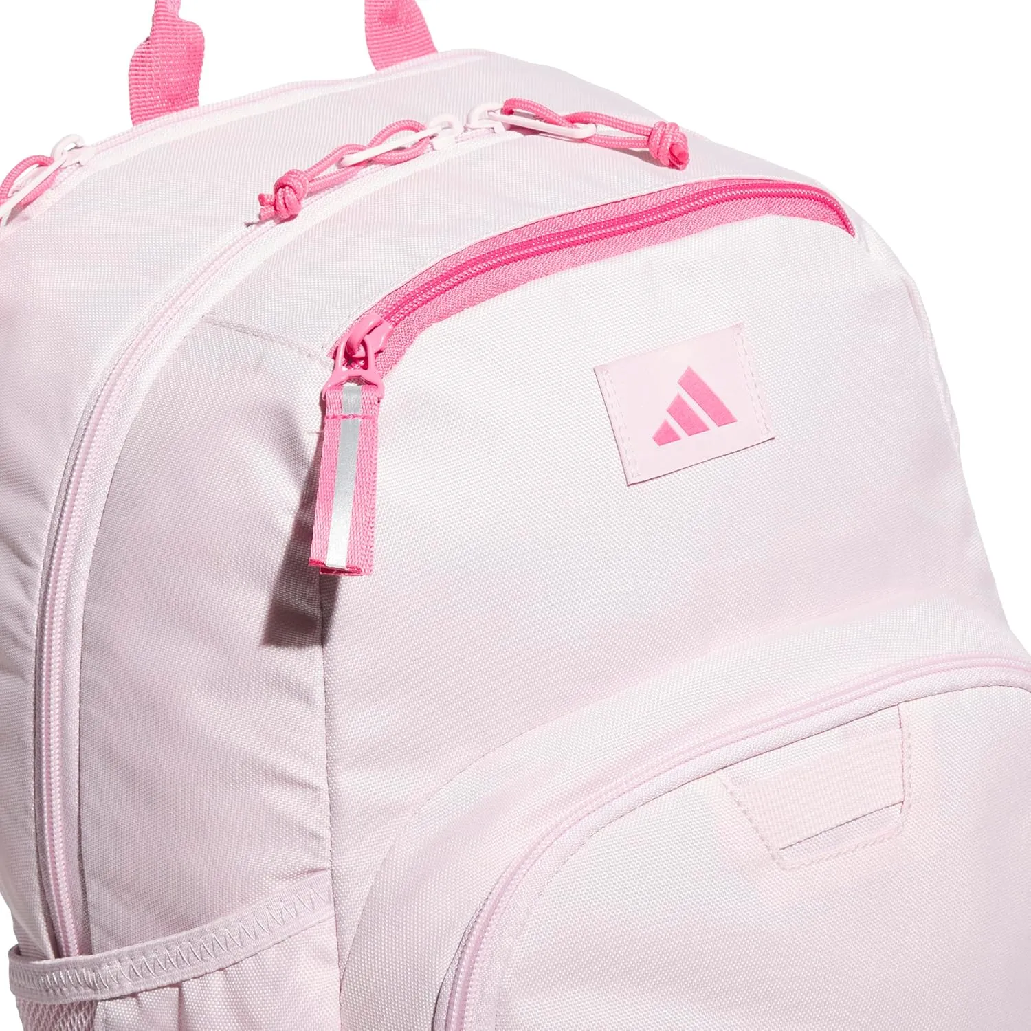 adidas Boys' Midway Backpack (28L) Durable Student Athletic Gym Laptop Book Bag Girls, Clear Pink/Pink Fusion, One Size