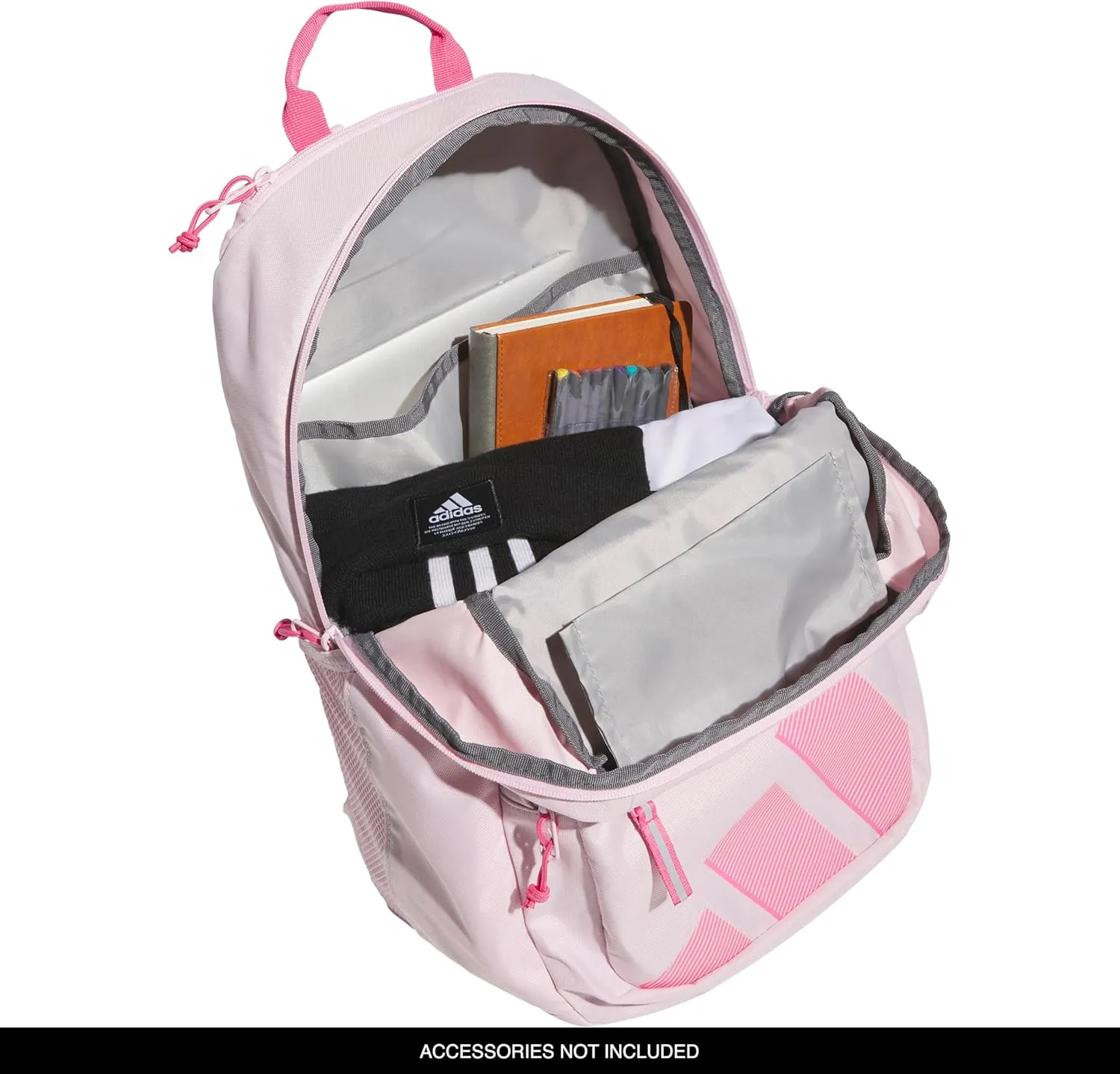 adidas Boys' Midway Backpack (28L) Durable Student Athletic Gym Laptop Book Bag Girls, Clear Pink/Pink Fusion, One Size