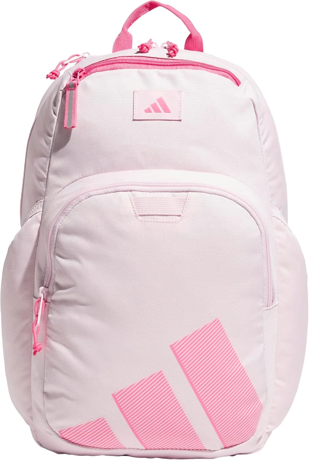 adidas Boys' Midway Backpack (28L) Durable Student Athletic Gym Laptop Book Bag Girls, Clear Pink/Pink Fusion, One Size