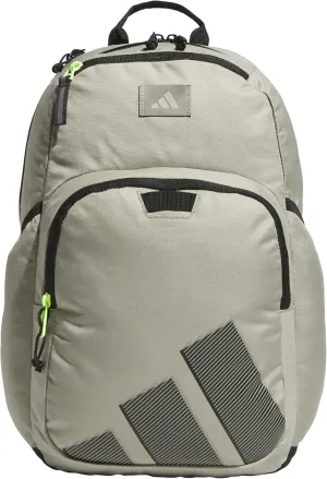 adidas Boys' Midway Backpack (28L) Durable Student Athletic Gym Laptop Book Bag Girls, Silver Pebble Grey/Black/Lucid Lemon Yellow, One Size