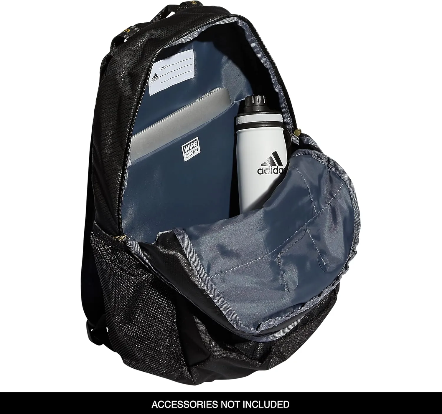 adidas Excel Laptop Durable Large Athletic Gym Backpack Bag, Gold Metallic/Black, One Size
