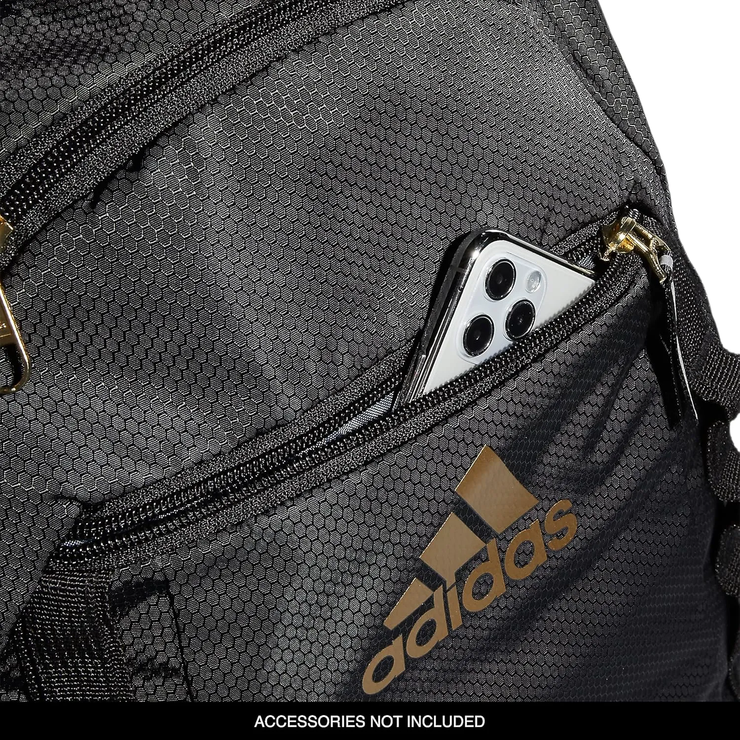 adidas Excel Laptop Durable Large Athletic Gym Backpack Bag, Gold Metallic/Black, One Size