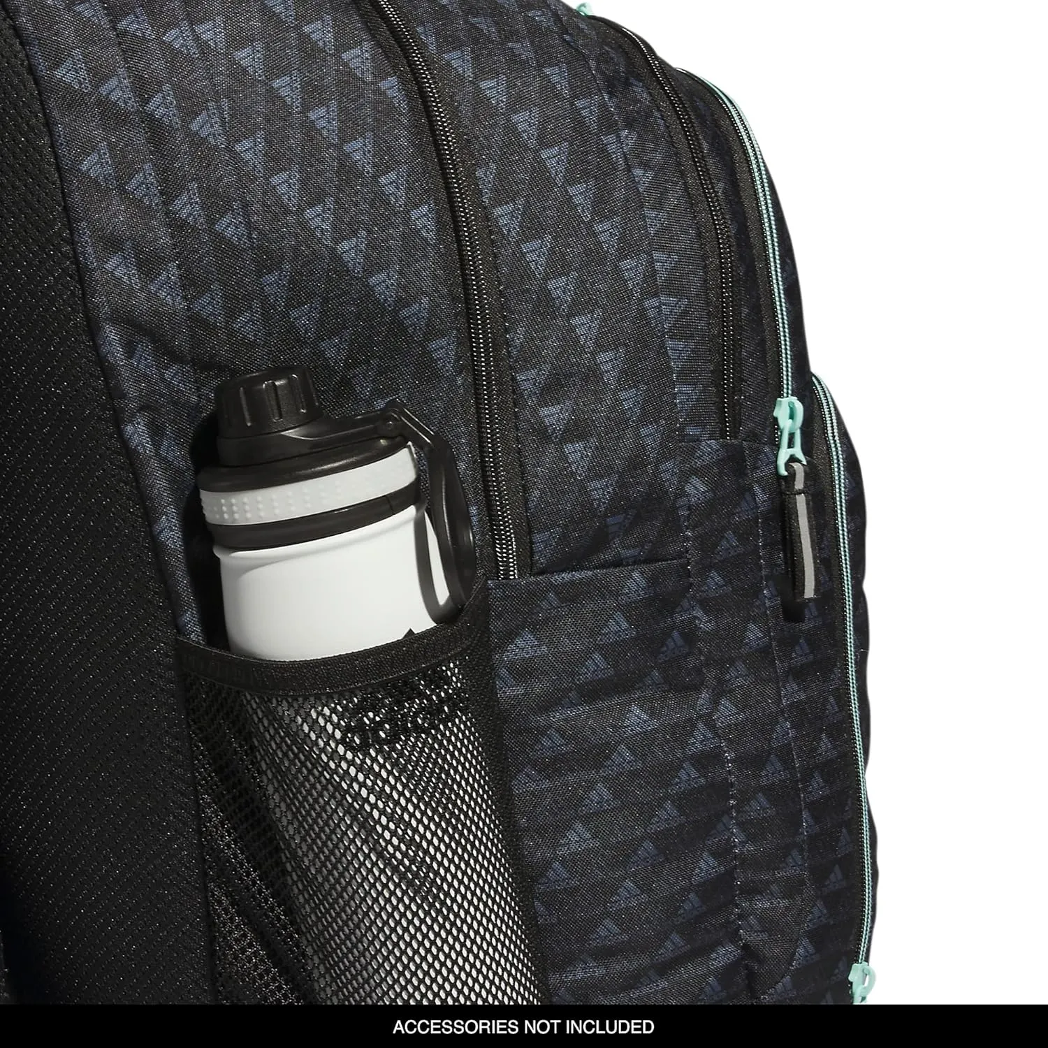 adidas Prime 6 Backpack, BOS Mini Monogram Black/Semi Flash Aqua Blue, One Size