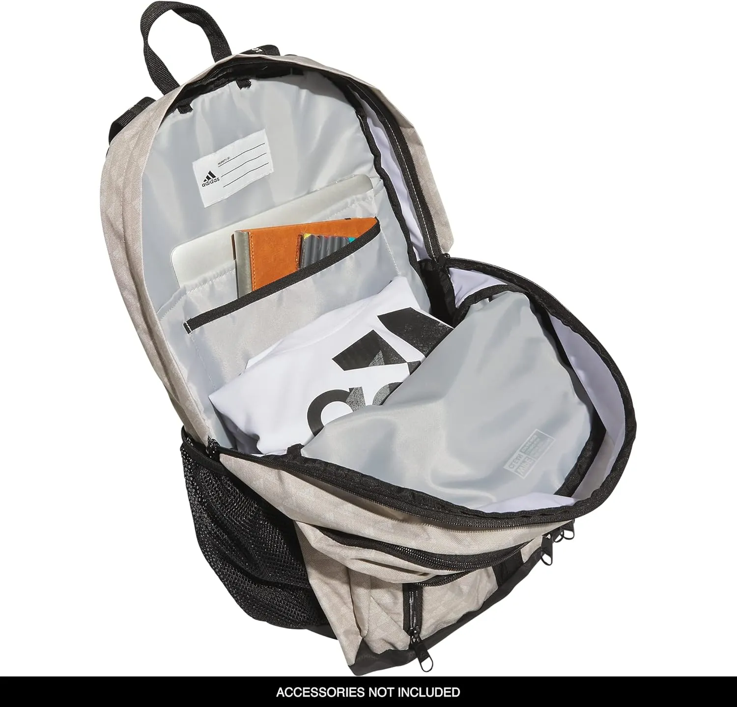 adidas Prime 6 Backpack, BOS Mini Monogram Wonder Beige/Black, One Size