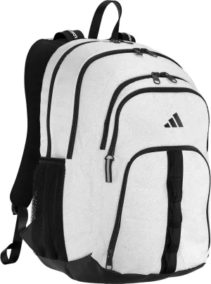 adidas Primetime Large Backpack for Women and Men, Big Bag with Laptop Sleeve, Twill White/Black, One Size