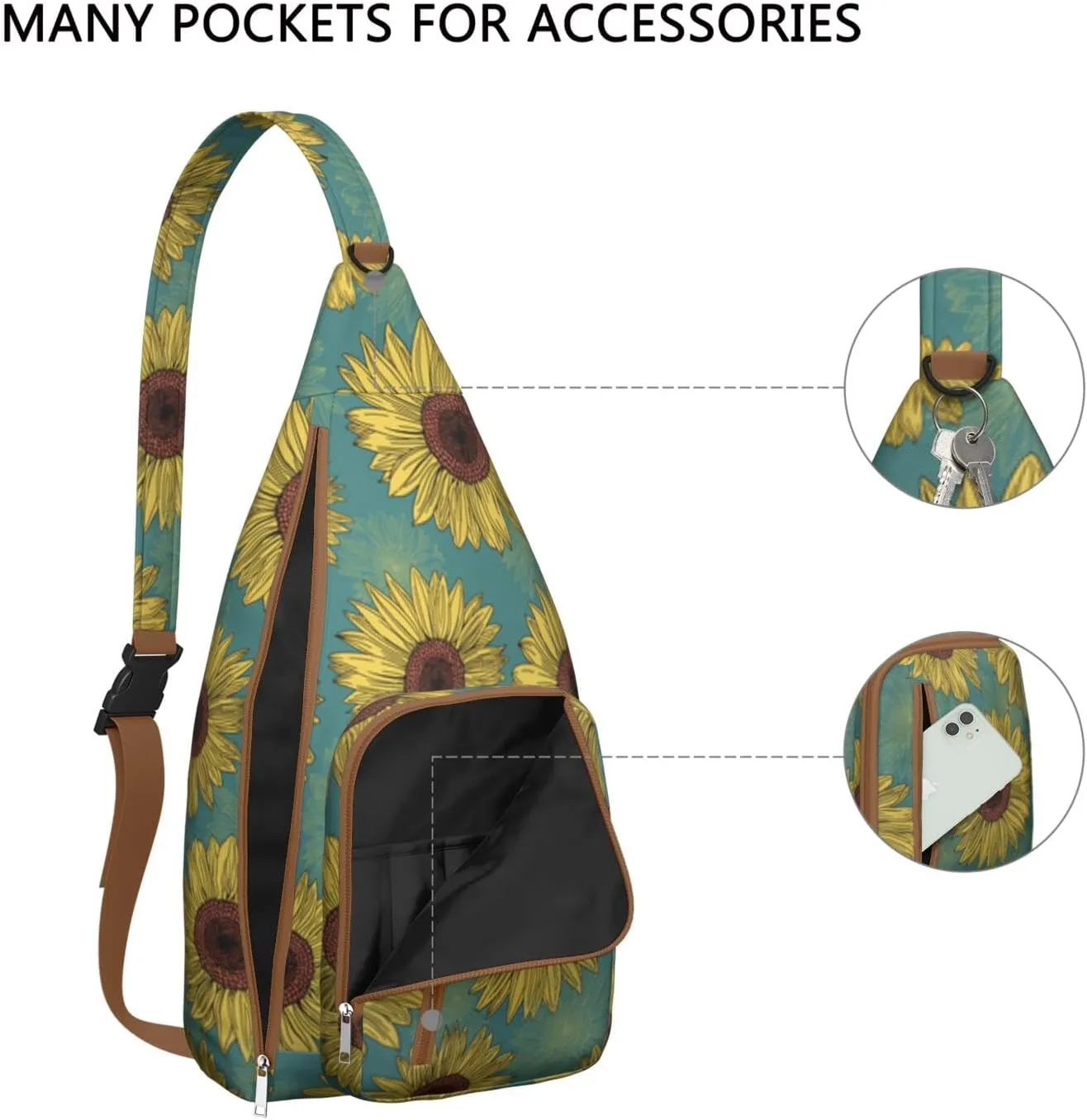 Adjustable Strap Crossbody for Women, Lightweight & Stylish Floral Design