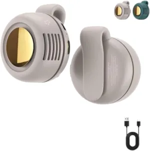 Aerioo Clip on Fan, Small Whirlwind Clip Waist Neck Fan, Portable Silent Mini Electric Fans Clips On, Clip on Fans for Shirt, For Hiking Camping Travel, Adjustable 3-Speed Suspended Waist Fans (White)