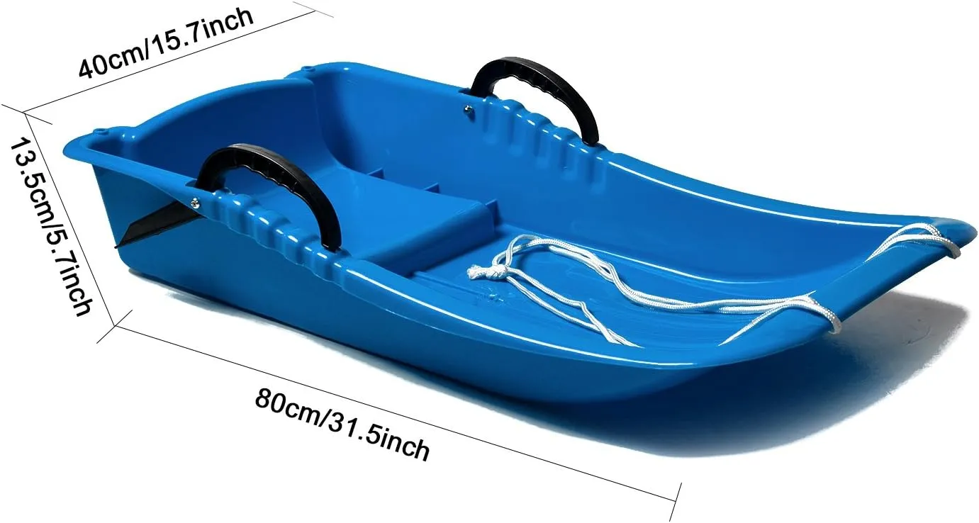 AGPTEK 31 Inch Durable Downhill Sprinter Toboggan Snow Sled for Kids Boys Girls Adults with Built-in Handles and Pulling Rope