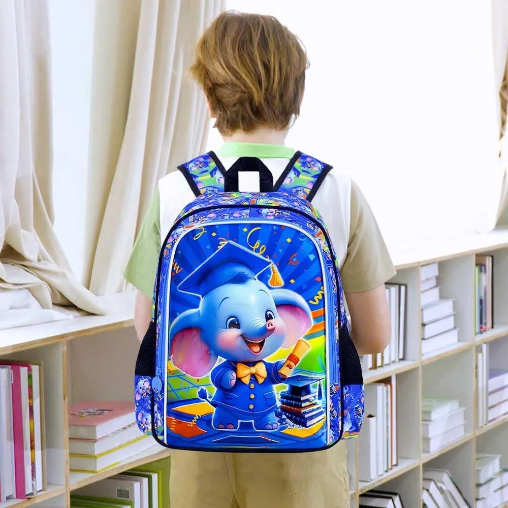 AGSDON 3PCS Kids Backpack for Boys, 16" Preschool Elementary Water Resistant School Bag, Boys Backpacks Set with Lunch Box Pencil Case