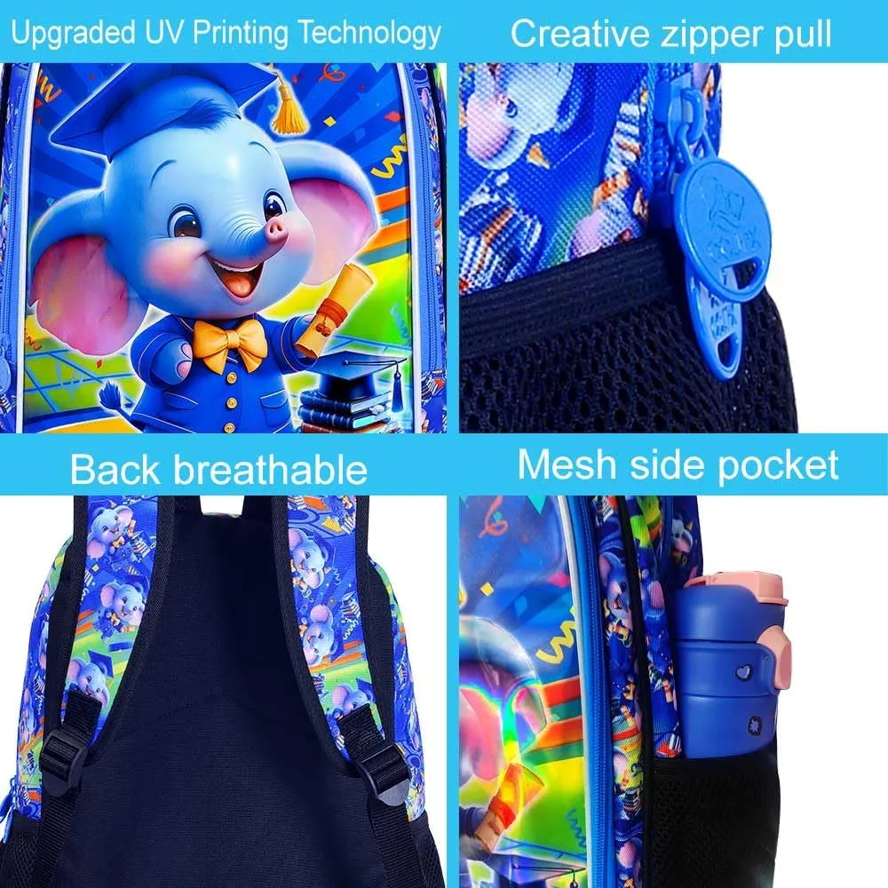 AGSDON 3PCS Kids Backpack for Boys, 16" Preschool Elementary Water Resistant School Bag, Boys Backpacks Set with Lunch Box Pencil Case
