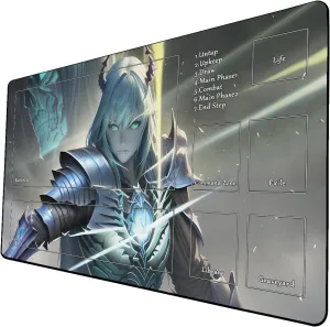 AI Painting TCG Playmat - MTG Trading Card Game Mat with Zone, 24x14 Inches Premium MTG Play Mat - The Perfect Companion for Intense Card Battles - Fantasy Dark Vampire Lotus-267