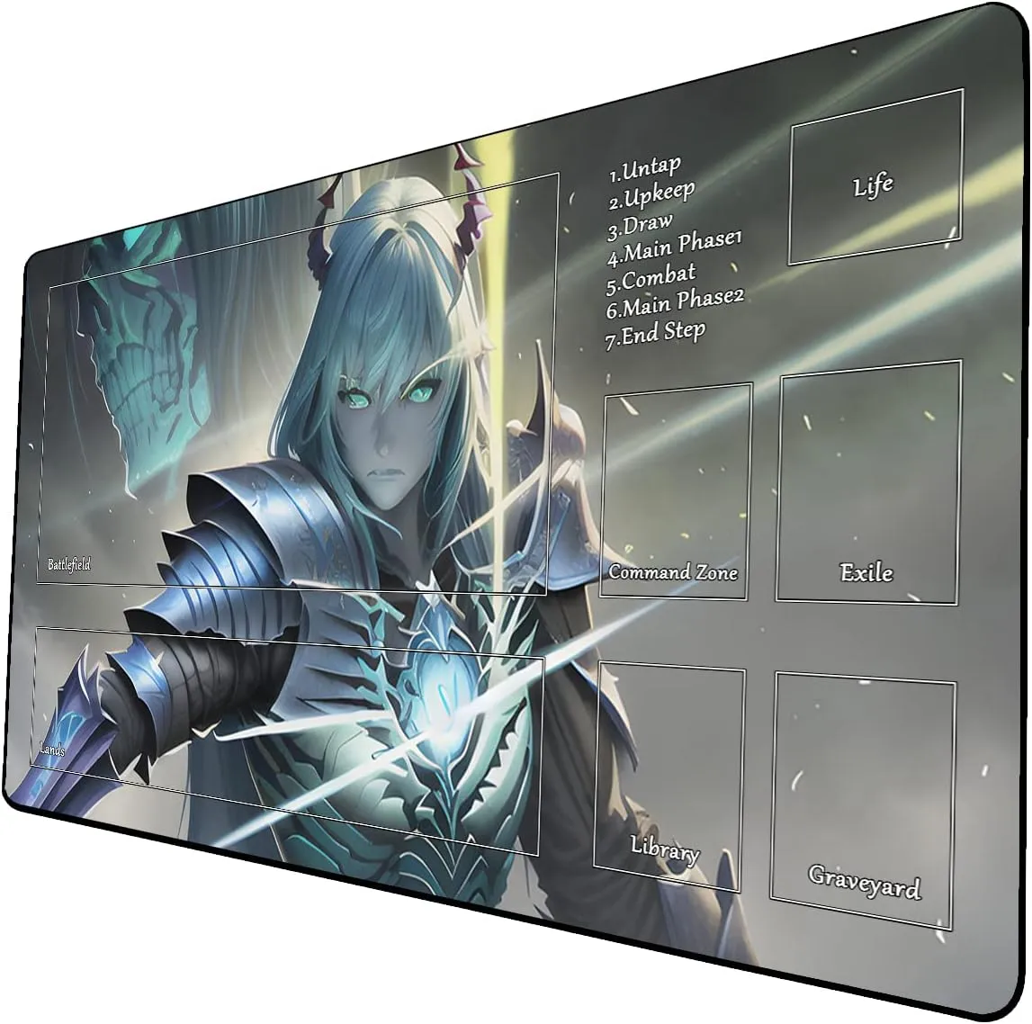 AI Painting TCG Playmat - MTG Trading Card Game Mat with Zone, 24x14 Inches Premium MTG Play Mat - The Perfect Companion for Intense Card Battles - Fantasy Dark Vampire Lotus-267