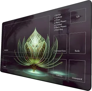 AI Painting TCG Playmat - MTG Trading Card Game Mat with Zone, 24x14 Inches Premium MTG Playmat - The Perfect Companion for Intense Card Battles - Fantasy Dark Vampire Lotus-051