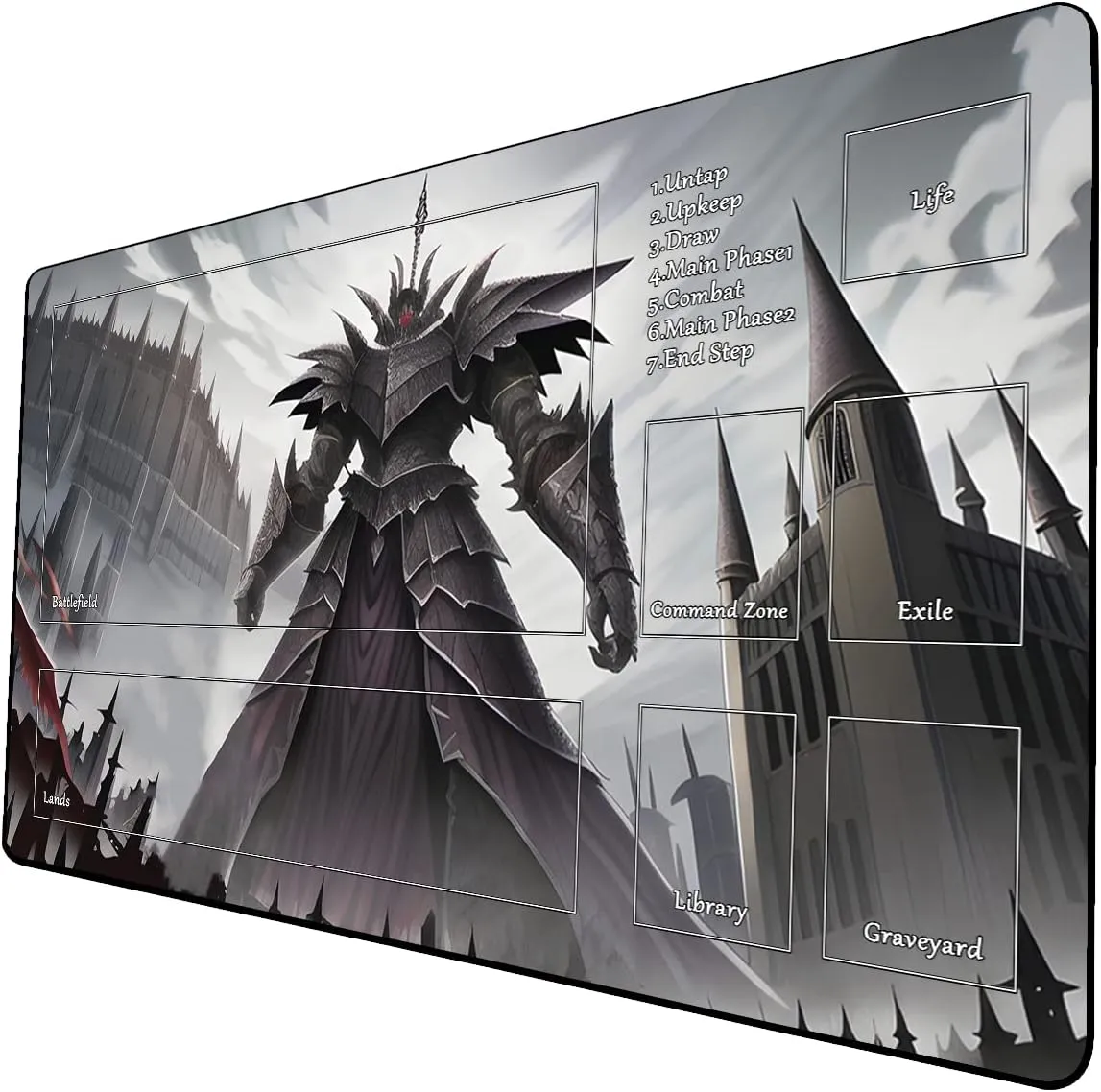 AI Painting TCG Playmat - MTG Trading Card Game Mat with Zone, 24x14 Inches Premium MTG Playmat - The Perfect Companion for Intense Card Battles - Fantasy Dark Vampire Lotus-066