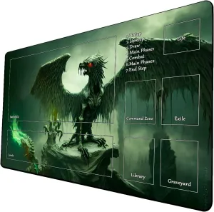 AI Painting TCG Playmat - MTG Trading Card Game Mat with Zone, 24x14 Inches Premium MTG Playmat - The Perfect Companion for Intense Card Battles - Fantasy Dark Vampire Lotus-080
