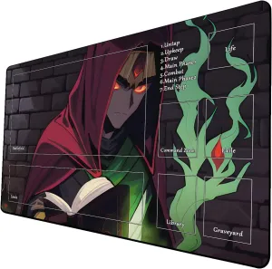 AI Painting TCG Playmat - MTG Trading Card Game Mat with Zone, 24x14 Inches Premium MTG Playmat - The Perfect Companion for Intense Card Battles - Fantasy Dark Vampire Lotus-083