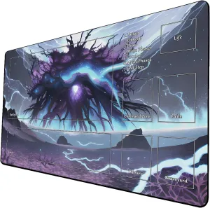 AI Painting TCG Playmat - MTG Trading Card Game Mat with Zone, 24x14 Inches Premium MTG Playmat - The Perfect Companion for Intense Card Battles - Fantasy Dark Vampire Lotus-198