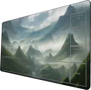 AI Painting TCG Playmat - MTG Trading Card Game Mat with Zone Layout, 24x14 Inches Premium MTG Play Mat - The Perfect Companion for Intense Card Battles - Fantasy Dark Skull Black Lotus 424A180