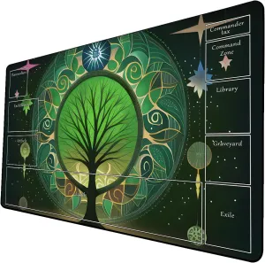 AI Painting TCG Playmat - MTG Trading Card Game Mat with Zone Layout, 24x14 Inches Premium MTG Play Mat - The Perfect Companion for Intense Card Battles - Fantasy Dark Skull Black Lotus 424A205