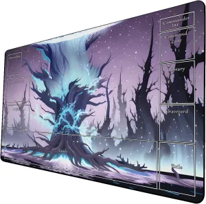 AI Painting TCG Playmat - MTG Trading Card Game Mat with Zone Layout, 24x14 Inches Premium MTG Play Mat - The Perfect Companion for Intense Card Battles - Fantasy Dark Skull Black Lotus 424A209