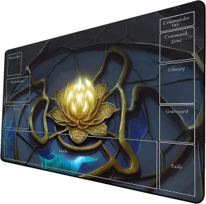 AI Painting TCG Playmat - MTG Trading Card Game Mat with Zone Layout, 24x14 Inches Premium MTG Play Mat - The Perfect Companion for Intense Card Battles - Fantasy Dark Skull Black Lotus 424A283