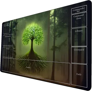 AI Painting TCG Playmat - MTG Trading Card Game Mat with Zone Layout, 24x14 Inches Premium MTG Play Mat - The Perfect Companion for Intense Card Battles - Fantasy Dark Skull Black Lotus 424A284