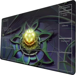 AI Painting TCG Playmat - MTG Trading Card Game Mat with Zone Layout, 24x14 Inches Premium MTG Play Mat - The Perfect Companion for Intense Card Battles - Fantasy Dark Skull Black Lotus 424A287