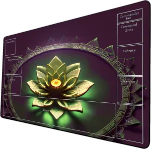 AI Painting TCG Playmat - MTG Trading Card Game Mat with Zone Layout, 24x14 Inches Premium MTG Play Mat - The Perfect Companion for Intense Card Battles - Fantasy Dark Skull Black Lotus 424A290