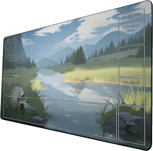 AI Painting TCG Playmat - MTG Trading Card Game Mat with Zone Layout, 24x14 Inches Premium MTG Play Mat - The Perfect Companion for Intense Card Battles - Fantasy Dark Skull Black Lotus 424A307