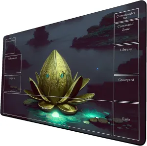 AI Painting TCG Playmat - MTG Trading Card Game Mat with Zone Layout, 24x14 Inches Premium MTG Play Mat - The Perfect Companion for Intense Card Battles - Fantasy Dark Skull Black Lotus 424A321