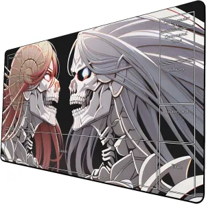 AI Painting TCG Playmat - MTG Trading Card Game Mat with Zone Layout, 24x14 Inches Premium MTG Play Mat - The Perfect Companion for Intense Card Battles - Fantasy Dark Skull Black Lotus 509A003