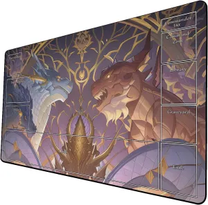 AI Painting TCG Playmat - MTG Trading Card Game Mat with Zone Layout, 24x14 Inches Premium MTG Play Mat - The Perfect Companion for Intense Card Battles - Fantasy Dark Skull Black Lotus 509A013
