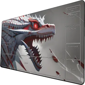 AI Painting TCG Playmat - MTG Trading Card Game Mat with Zone Layout, 24x14 Inches Premium MTG Play Mat - The Perfect Companion for Intense Card Battles - Fantasy Dark Skull Black Lotus 509A243